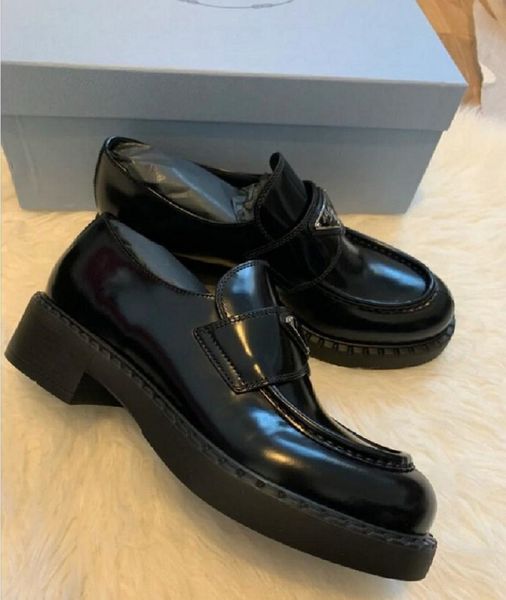 women dress shoes sports luxury designer brand shoe metal triangle logo chocolate brushed leather loafers platform heel pointed and round to, Black
women dress shoes sports luxury designer brand shoe metal triangle logo chocolate brushed leather loafers platform heel pointed and round to, Black