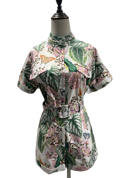 temperament new design high waist shorts pair with printed cotton pants with the same belt, White
temperament new design high waist shorts pair with printed cotton pants with the same belt, White