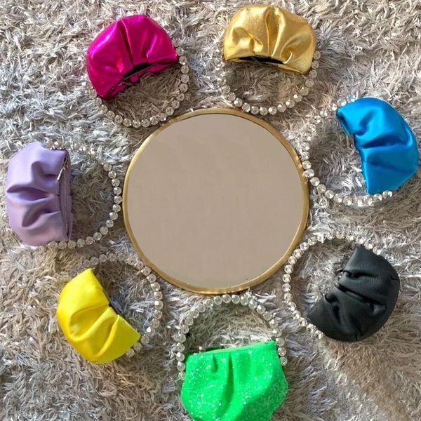evening bags mini diamond clutch fashion circular handle designer half moon round dinner purse wedding party 221130
evening bags mini diamond clutch fashion circular handle designer half moon round dinner purse wedding party 221130