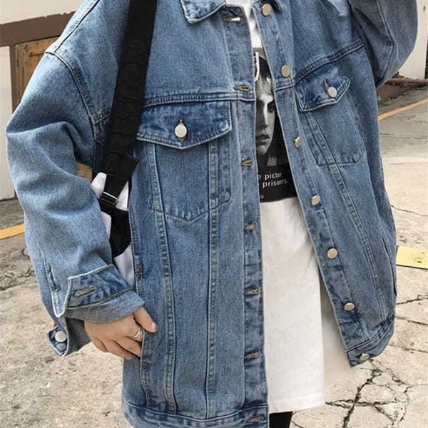 women s jackets syiwidii denim for women jean coat korean fashion oversized button down long sleeve chic outwear with pocket l221130, Black;brown
women s jackets syiwidii denim for women jean coat korean fashion oversized button down long sleeve chic outwear with pocket l221130, Black;brown