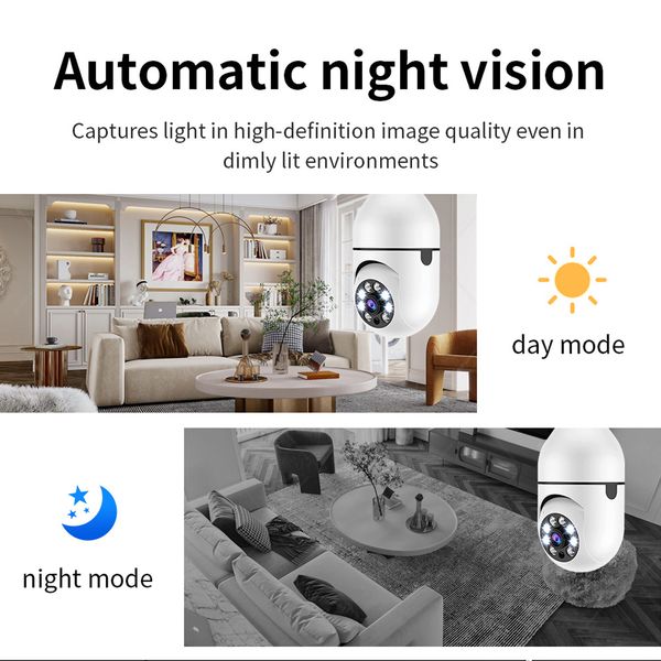 gatocom mobile security 2.0mp e27 socket full hd color night vision light bulb camera smart home wifi ip camera with 360° motion detector re, Black;white
gatocom mobile security 2.0mp e27 socket full hd color night vision light bulb camera smart home wifi ip camera with 360° motion detector re, Black;white