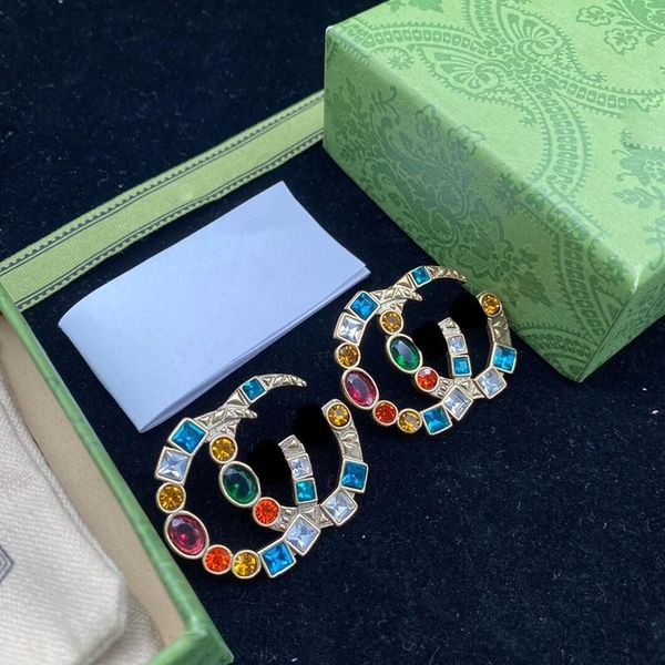 luxury g letters designer brand stud earrings retro vintage copper colorful crystal stone ear rings jewelry for women party with gift box de, Golden;silver
luxury g letters designer brand stud earrings retro vintage copper colorful crystal stone ear rings jewelry for women party with gift box de, Golden;silver