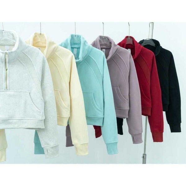 lu-2022 jackets yoga half zipper women's hoodies stand neck sweater scuba pullover high neck plush loose coat lady girls, White;red
lu-2022 jackets yoga half zipper women's hoodies stand neck sweater scuba pullover high neck plush loose coat lady girls, White;red