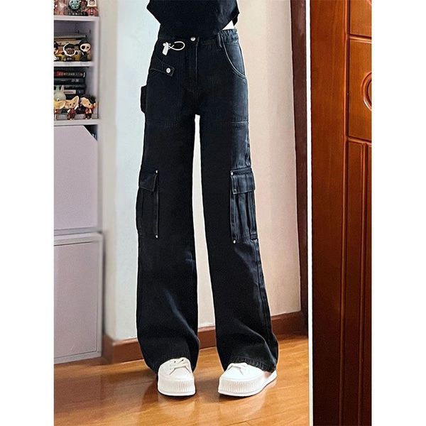 women's jeans multi pocket cargo pants street vintage washed high waisted woman casual wide leg baggy clothing 221201, Blue
women's jeans multi pocket cargo pants street vintage washed high waisted woman casual wide leg baggy clothing 221201, Blue