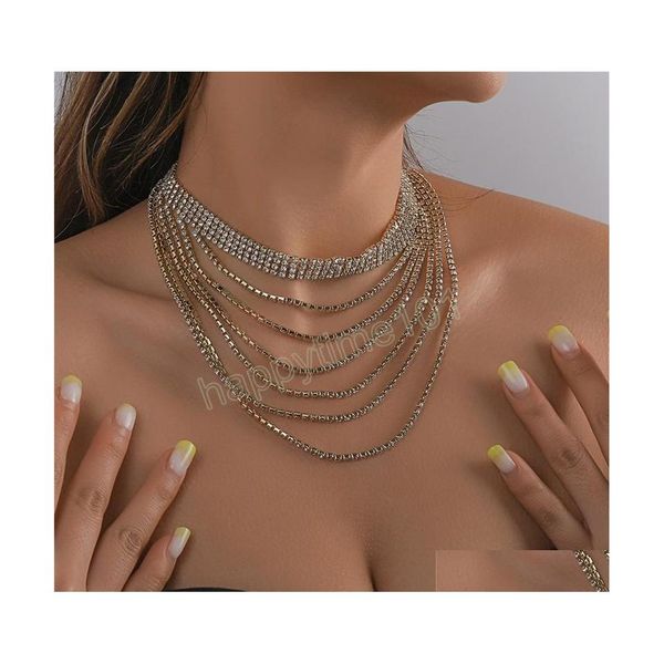 pendant necklaces exaggerated fl rhinestone crystal choker necklace for women girsl wedding luxury mtiayer chunky chain neck jewelry dhrm3, Silver
pendant necklaces exaggerated fl rhinestone crystal choker necklace for women girsl wedding luxury mtiayer chunky chain neck jewelry dhrm3, Silver