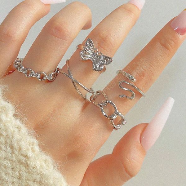 vintage metal multi ring set for women men antique silver color butterfly snake finger rings gothic jewelry
vintage metal multi ring set for women men antique silver color butterfly snake finger rings gothic jewelry