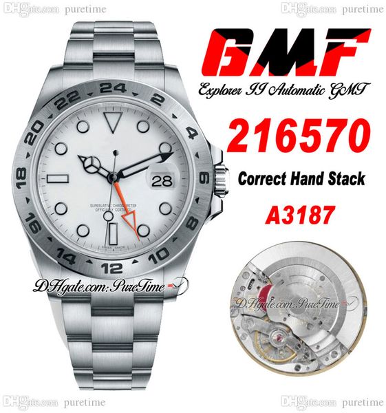 gmf v4 explorer ii a3187 automatic mens watch gmt m216570-0001 42mm white dial 904l oystersteel bracelet super edition watches correct hand, Slivery;brown
gmf v4 explorer ii a3187 automatic mens watch gmt m216570-0001 42mm white dial 904l oystersteel bracelet super edition watches correct hand, Slivery;brown
