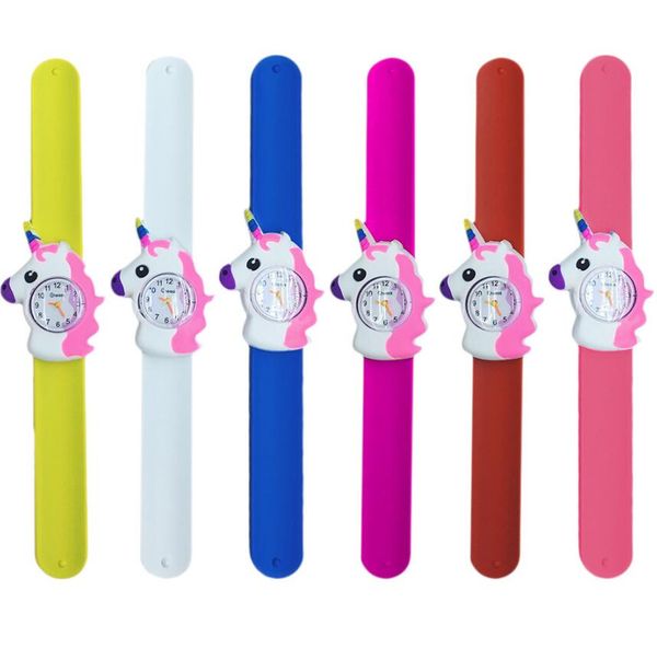 unicorn 3d cartoon children watches unicorns candy wristwatch kids slap clap watch silicone rubber band cute for christmas, Slivery;brown
unicorn 3d cartoon children watches unicorns candy wristwatch kids slap clap watch silicone rubber band cute for christmas, Slivery;brown