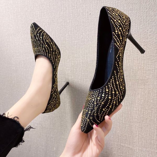 dress shoe high heels golden pearl crystal pointed toe stiletto pumps fashion ladies 221130, Black
dress shoe high heels golden pearl crystal pointed toe stiletto pumps fashion ladies 221130, Black