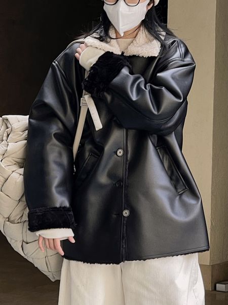 women s jackets winter stylish retro style solid collar long sleeve loose fur jacket coat 221130, Black;brown
women s jackets winter stylish retro style solid collar long sleeve loose fur jacket coat 221130, Black;brown