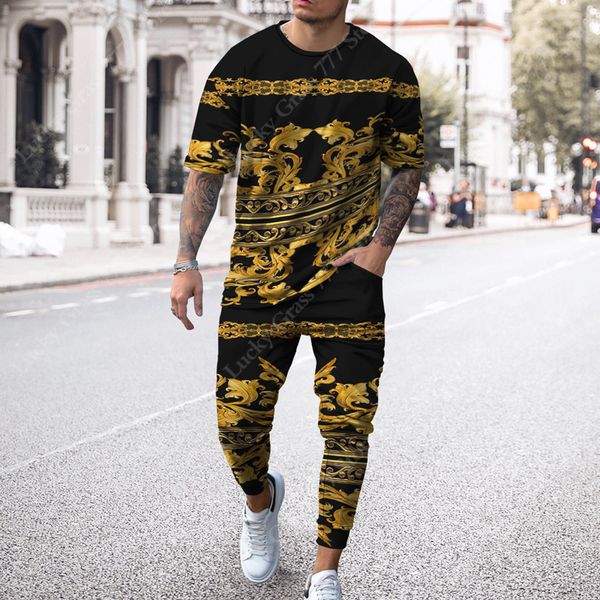 men's tracksuits luxury summer sportwear suit short sleeve t shirt long pants 2 piece set men tracksuit 3d printed casual oversized clo, Gray
men's tracksuits luxury summer sportwear suit short sleeve t shirt long pants 2 piece set men tracksuit 3d printed casual oversized clo, Gray