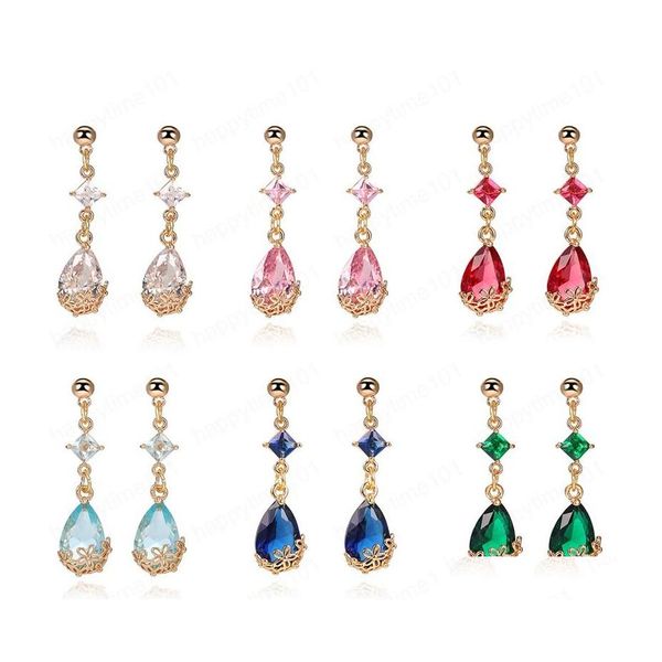 dangle chandelier fashion pink blue crystal teardrop korean earrings gold flower copper edging dangle for women cutting glass jewe dhir7, Silver
dangle chandelier fashion pink blue crystal teardrop korean earrings gold flower copper edging dangle for women cutting glass jewe dhir7, Silver