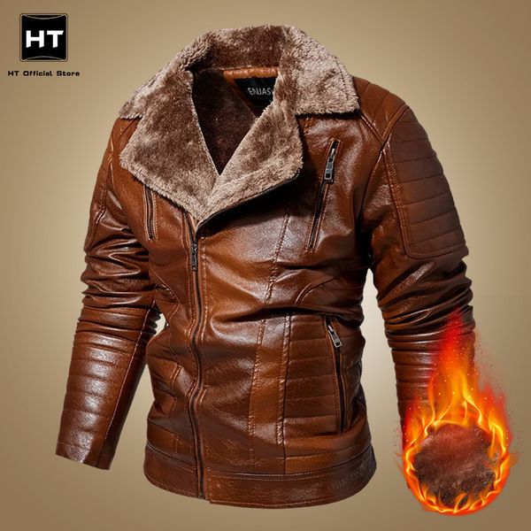 men's leather faux vintage jacket thicken winter fleece warm fake fur collar windproof coat outerwear clothing 221202, Black
men's leather faux vintage jacket thicken winter fleece warm fake fur collar windproof coat outerwear clothing 221202, Black