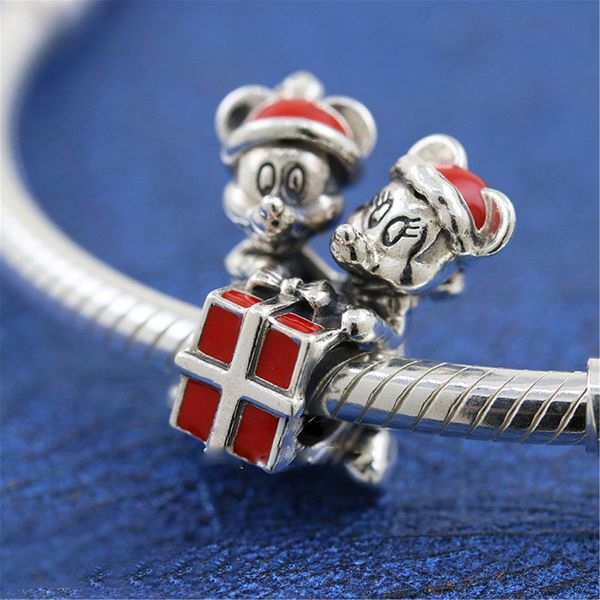 925 sterling silver red enamel christmas gift present charm bead fits european pandora jewelry charm bracelets, Black
925 sterling silver red enamel christmas gift present charm bead fits european pandora jewelry charm bracelets, Black