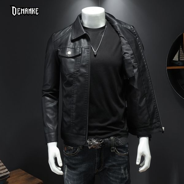 men's leather faux demanke spring autumn mens jackets slim fit male fashion windproof warm coats man brand clothing 221201, Black
men's leather faux demanke spring autumn mens jackets slim fit male fashion windproof warm coats man brand clothing 221201, Black