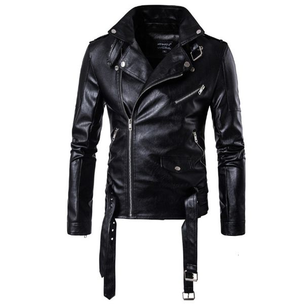 men's leather faux motorcycle pilot jacket fashion brand designer punk wind oblique zipper design coat 221201, Black
men's leather faux motorcycle pilot jacket fashion brand designer punk wind oblique zipper design coat 221201, Black