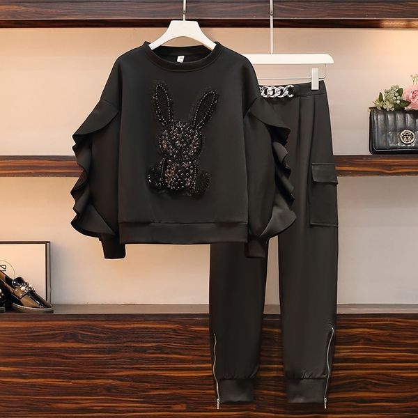 women's two piece pants casual sports suit women spring autumn fashion beaded embroidery black sweatshirt high waist harem pants two pi, White
women's two piece pants casual sports suit women spring autumn fashion beaded embroidery black sweatshirt high waist harem pants two pi, White