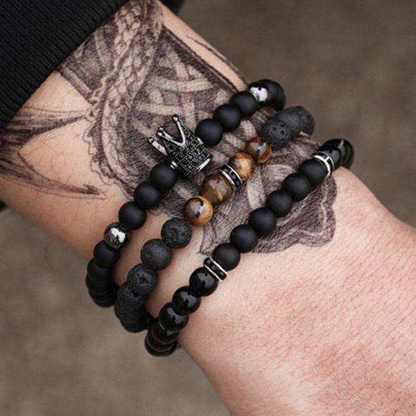 3pcs/set 6mm mens beaded bracelet designer hand chakras zirconia crown black frosted stone copper bead charm man bracelets elastic bangles f
3pcs/set 6mm mens beaded bracelet designer hand chakras zirconia crown black frosted stone copper bead charm man bracelets elastic bangles f