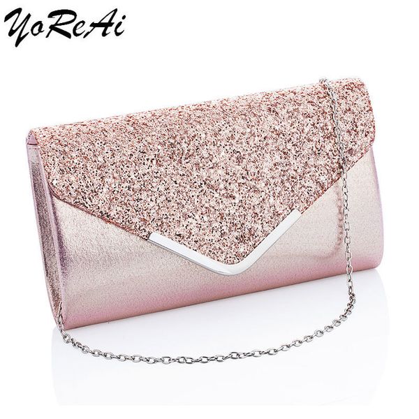 evening bags yoreai women clutch bag wedding golden sequins purse chain shoulder small party handbag with metal handle 221130
evening bags yoreai women clutch bag wedding golden sequins purse chain shoulder small party handbag with metal handle 221130