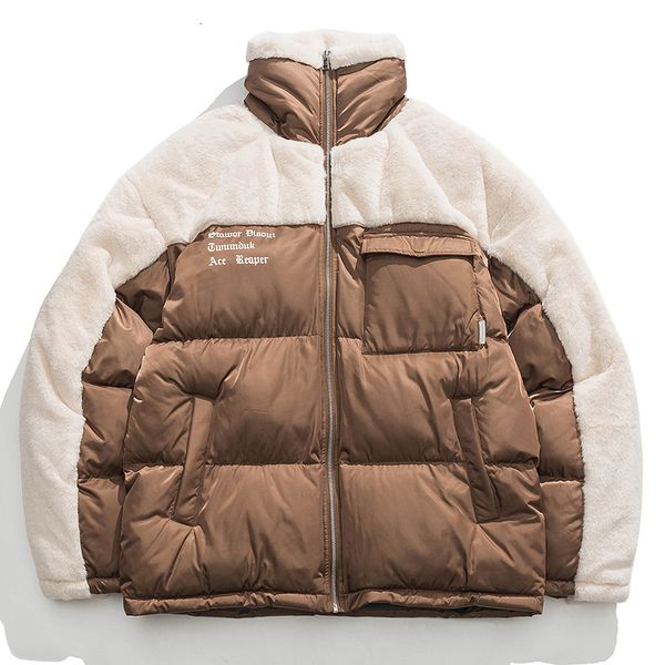 men's down parkas winter fleece patchwork cotton padded clothes stand collar coat men fashion street zip up warm jacket male plus size, Black
men's down parkas winter fleece patchwork cotton padded clothes stand collar coat men fashion street zip up warm jacket male plus size, Black