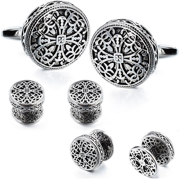 cuff links hawson cufflinks and tuxedo shirt studs for men retro flower pattern wedding business gifts for groomsman with box 221130, Silver
cuff links hawson cufflinks and tuxedo shirt studs for men retro flower pattern wedding business gifts for groomsman with box 221130, Silver