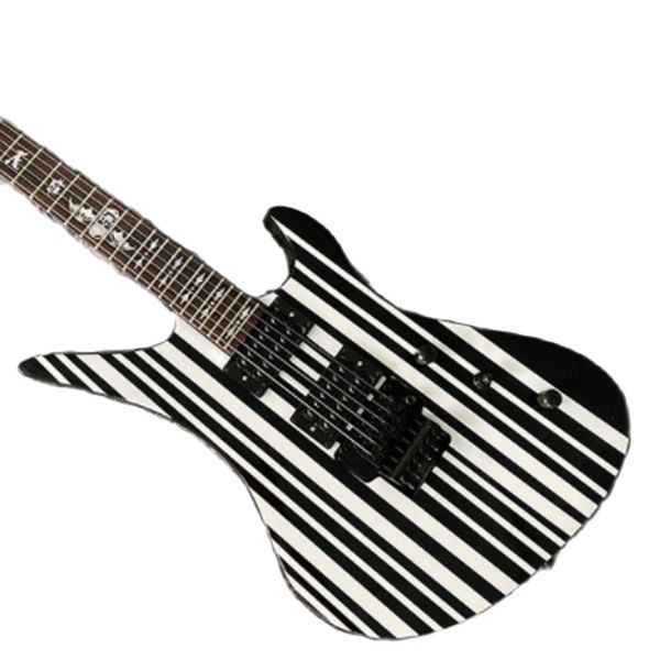 lvychinese electric guitar black and white line on body basswood maple neck duplex tremolo 
lvychinese electric guitar black and white line on body basswood maple neck duplex tremolo