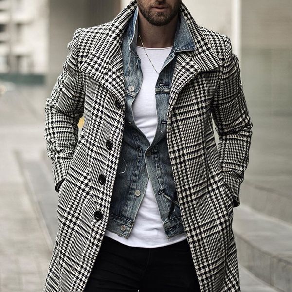 men's jacket woolen coat autumn and winter leiure long caual fahion plaid jacket overcoat 221130, Black;brown
men's jacket woolen coat autumn and winter leiure long caual fahion plaid jacket overcoat 221130, Black;brown
