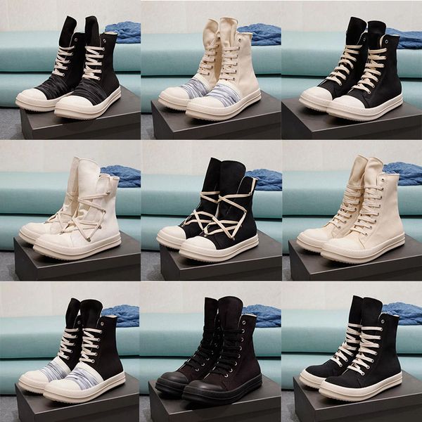 designer rick owen boots canvas high shoes platform boot men women shoe black white lace up booties with box
designer rick owen boots canvas high shoes platform boot men women shoe black white lace up booties with box