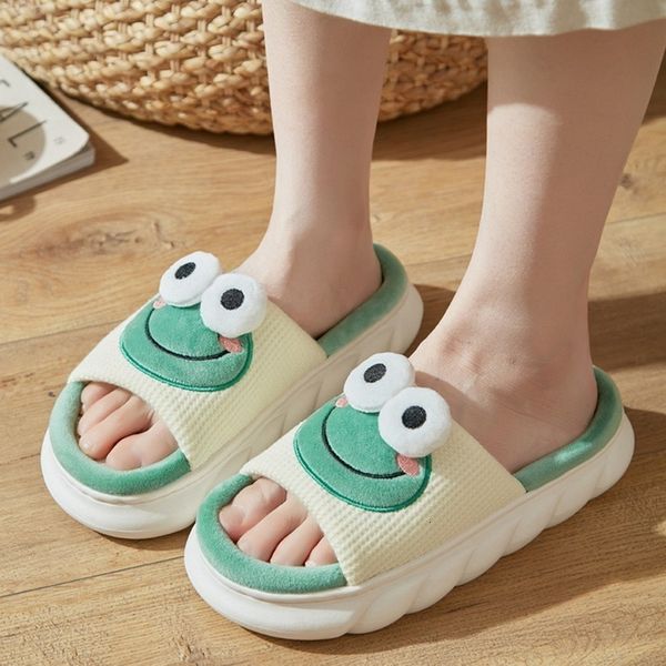 slippers cartoon cute frog linen for women thick bottom home shoes cotton couple indoor funny male slides l221130, Black
slippers cartoon cute frog linen for women thick bottom home shoes cotton couple indoor funny male slides l221130, Black