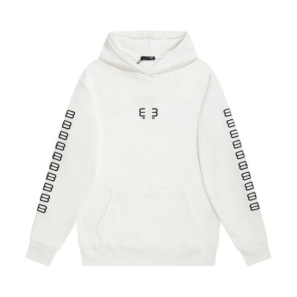 designer luxury balencigas classic winter new left and right sleeves forechest lock buckle bb letter embroidery loose men's and women&#, Black