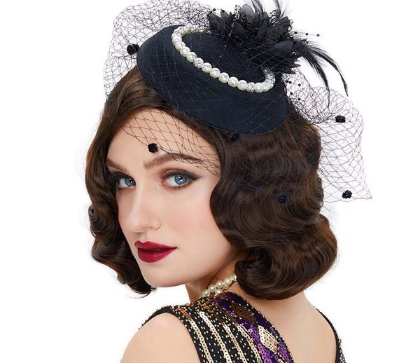 european and american water ripple retro wig one-piece long wig, Black 
european and american water ripple retro wig one-piece long wig, Black