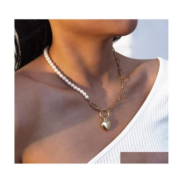 pendant necklaces fashion single layer heart necklace alloy pearl mix clavicle chain for women valentines gift love pendant drop del dh39a, Silver
pendant necklaces fashion single layer heart necklace alloy pearl mix clavicle chain for women valentines gift love pendant drop del dh39a, Silver