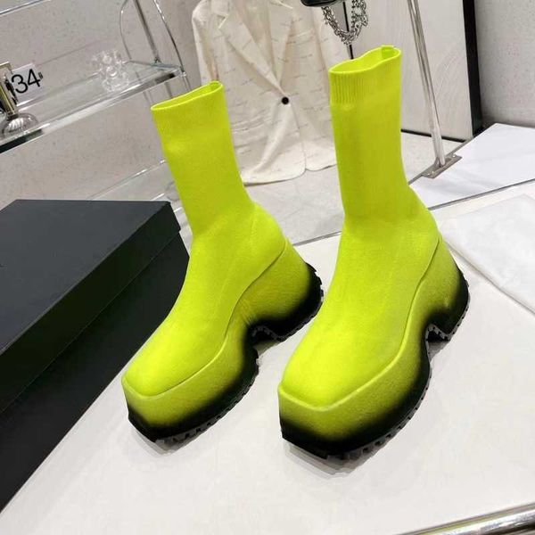 autumn and winter models retro gradient high heel stretch knit sock boots muffin thick bottom short boots 221205, Black
autumn and winter models retro gradient high heel stretch knit sock boots muffin thick bottom short boots 221205, Black