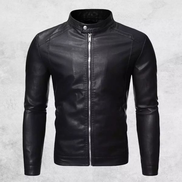 men's jackets motorcycle windbreaker zipper closure stand collar men faux leather windproof slim outwear forp 221201, Black;brown
men's jackets motorcycle windbreaker zipper closure stand collar men faux leather windproof slim outwear forp 221201, Black;brown