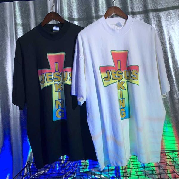 men's t-shirts rainbow jesus is king t-shirt oversize t-shirts heterochromatic print sunday service tee jesus cross t221130, White;black
men's t-shirts rainbow jesus is king t-shirt oversize t-shirts heterochromatic print sunday service tee jesus cross t221130, White;black