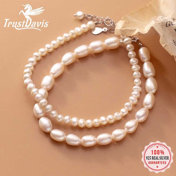 bracelet chain trustdavis luxury 925 sterling silver fashion sweet irregular baroque pearl for women wedding fine jewelry da2272, Black
bracelet chain trustdavis luxury 925 sterling silver fashion sweet irregular baroque pearl for women wedding fine jewelry da2272, Black