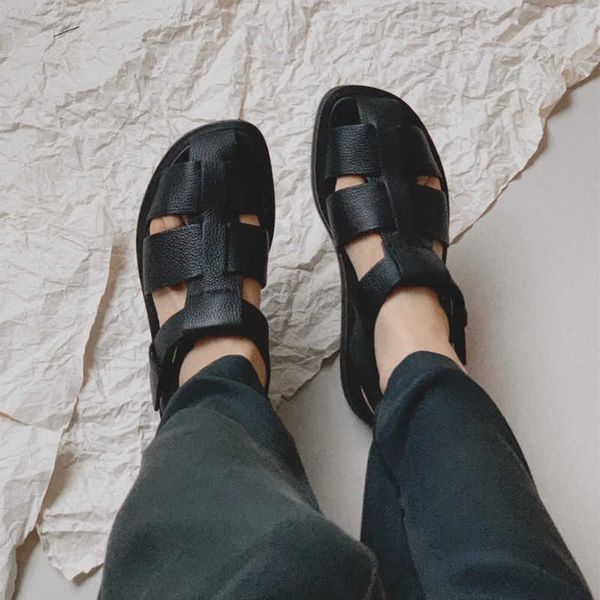 the design small row leather hollow baotou roman shoes spring and summer new comfortable buckle flat sandals for women oouc
the design small row leather hollow baotou roman shoes spring and summer new comfortable buckle flat sandals for women oouc
