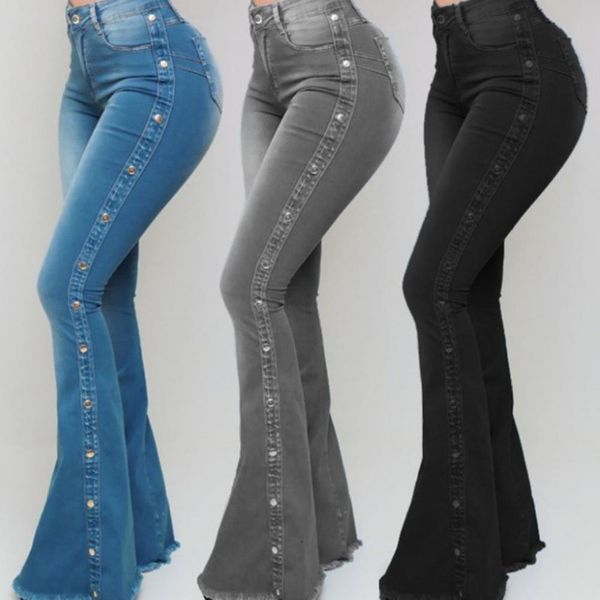 women's jeans high waist multi pockets button fly hip lifting washed rivet decor wide leg denim pants streetwear 221201, Blue
women's jeans high waist multi pockets button fly hip lifting washed rivet decor wide leg denim pants streetwear 221201, Blue