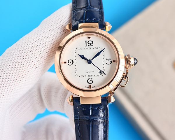women's luxury designer watch fully automatic movement watches italian cowhide strap 316l refined steel watchs, Slivery;brown
women's luxury designer watch fully automatic movement watches italian cowhide strap 316l refined steel watchs, Slivery;brown