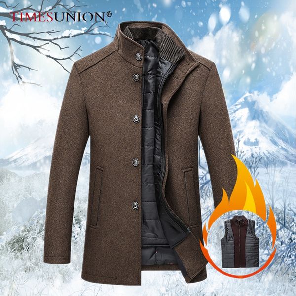 men's wool blends brand winter warm jacket parkas coat men fashion autumn clothing windproof woolen slim adjustable vest male 221201, Black
men's wool blends brand winter warm jacket parkas coat men fashion autumn clothing windproof woolen slim adjustable vest male 221201, Black