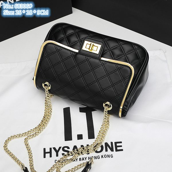 wholesale factory ladies shoulder bags elegant atmosphere black leather handbag classic sewing plaid chain bag flip metal edge fashion coin
wholesale factory ladies shoulder bags elegant atmosphere black leather handbag classic sewing plaid chain bag flip metal edge fashion coin