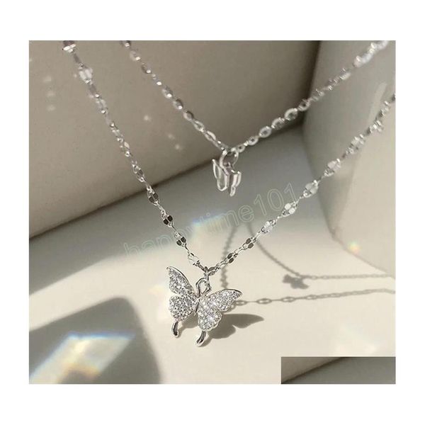 pendant necklaces shiny butterfly necklace female exquisite double layer pendant clavicle chain for women wedding party neck jewelry dhv2g, Silver
pendant necklaces shiny butterfly necklace female exquisite double layer pendant clavicle chain for women wedding party neck jewelry dhv2g, Silver