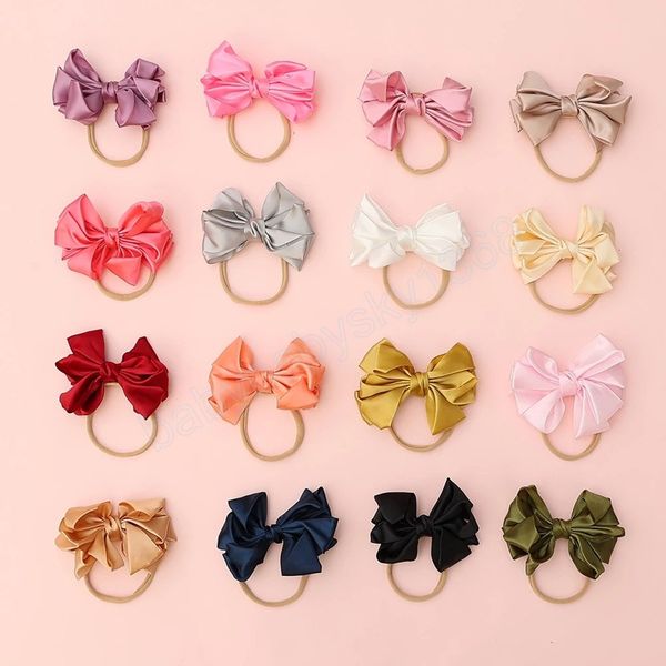 ribbon bows baby headband for girls soft nylon hairbands kids rubber bands newborn hair accessories elastic turban headwrap, Slivery;white
ribbon bows baby headband for girls soft nylon hairbands kids rubber bands newborn hair accessories elastic turban headwrap, Slivery;white