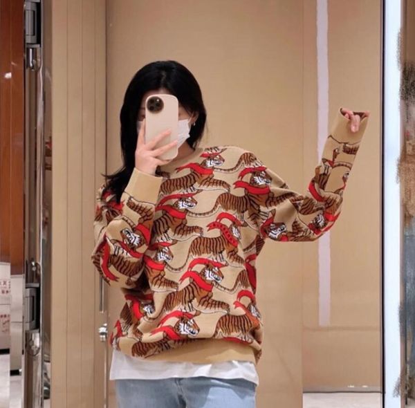 women's sweater pullover round-neck long sleeve jackets tiger print cardigan fashion slim temperament elegant women clothes, White;black
women's sweater pullover round-neck long sleeve jackets tiger print cardigan fashion slim temperament elegant women clothes, White;black