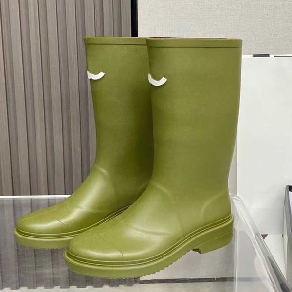 

luxurys designers women rain boots england style waterproof welly rubber water rains shoes ankle boot booties platform bootie no431, Black