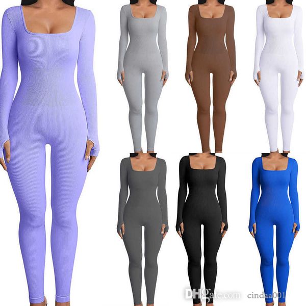 women yoga jumpsuits designer slim one-piece clothing solid autumn threaded square neck hip fitness rompers, Black;white
women yoga jumpsuits designer slim one-piece clothing solid autumn threaded square neck hip fitness rompers, Black;white