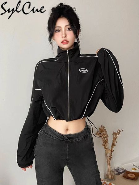 women s jackets sylcue black mysterious simple casual loose cool handsome street travel all match women s zipper collar windproof jacket 221, Black;brown
women s jackets sylcue black mysterious simple casual loose cool handsome street travel all match women s zipper collar windproof jacket 221, Black;brown