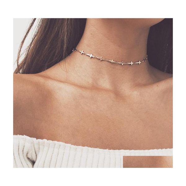 chains fashion jewelry cross chain necklace women crossed choker necklaces drop delivery pendants dhh8r, Silver
chains fashion jewelry cross chain necklace women crossed choker necklaces drop delivery pendants dhh8r, Silver
