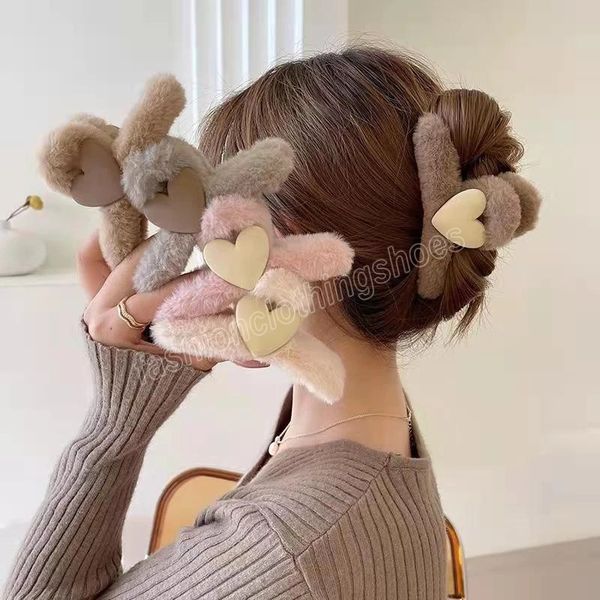 large size plush hair claw clip love heart hair crab clamp for girls sweet headwear autumn winter hairpins barrette, Slivery;white
large size plush hair claw clip love heart hair crab clamp for girls sweet headwear autumn winter hairpins barrette, Slivery;white
