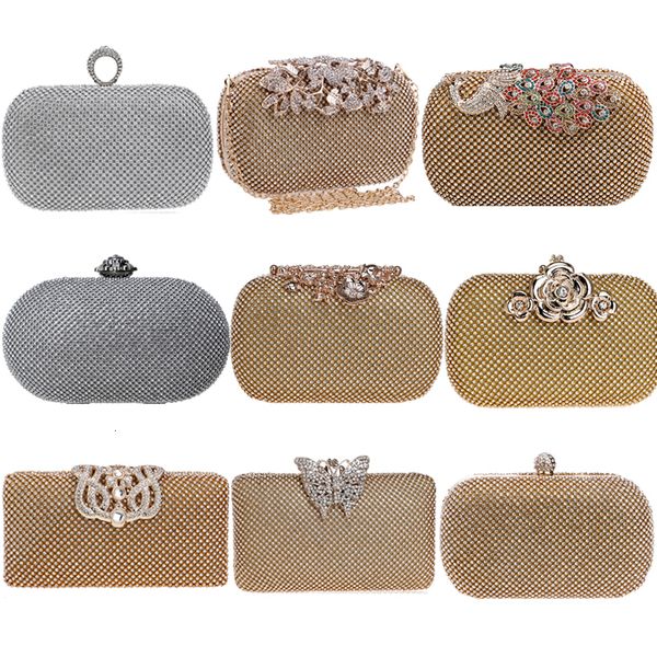 

evening bags finger ring rhinestones women evening bags metal luxury lady clutch wedding party shoulder chain handbags diamonds purse 221130